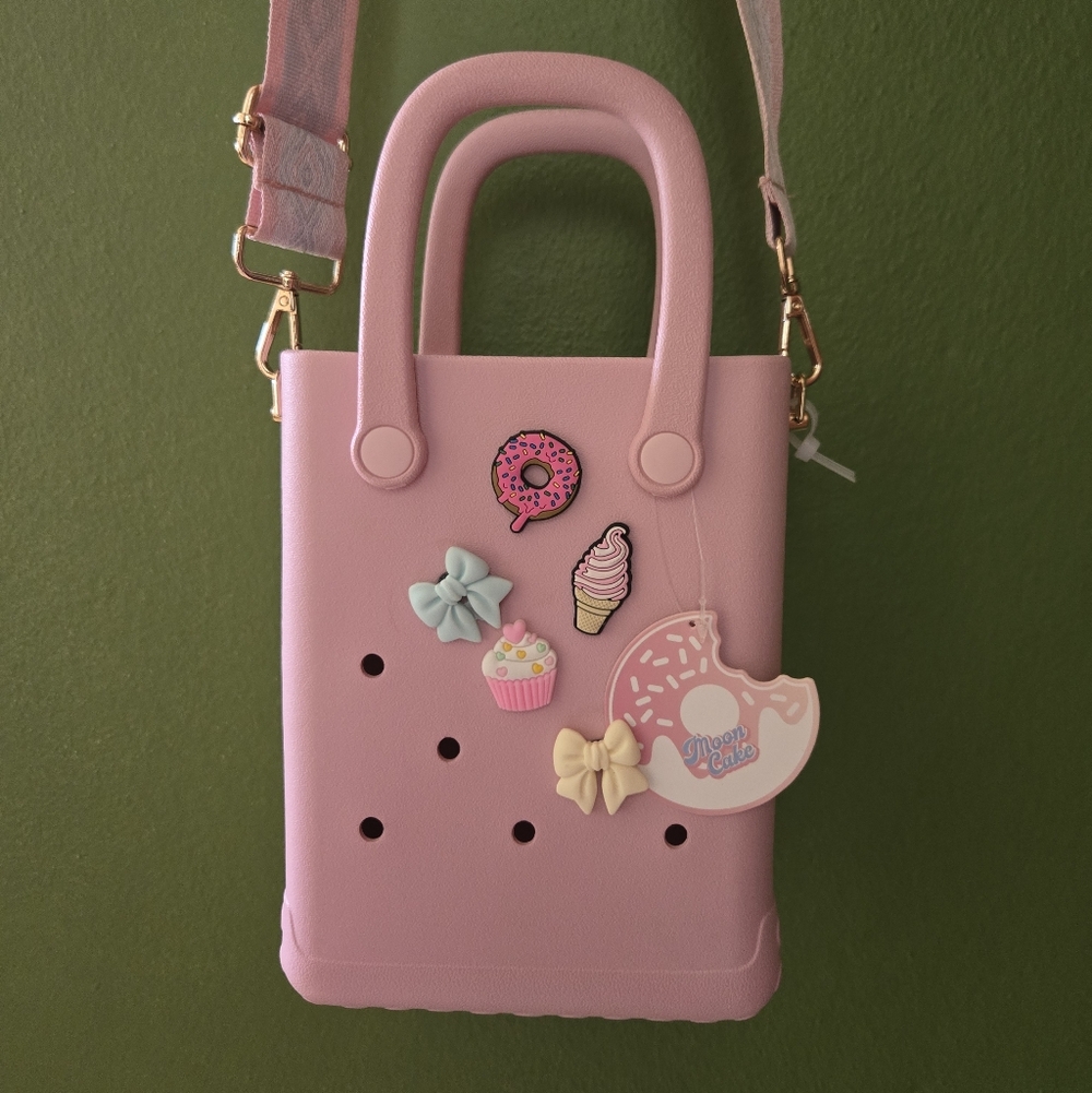 Pink Handbag with Cute Charms